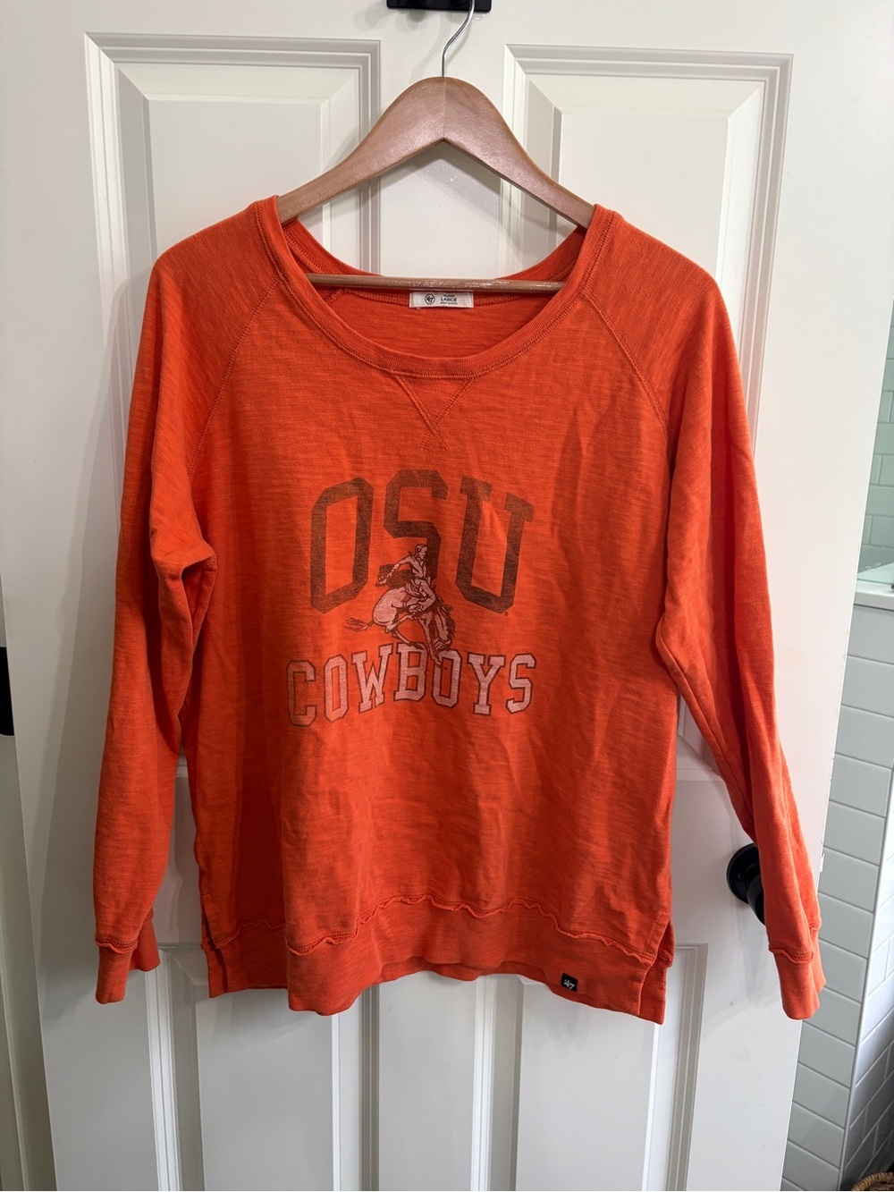 Excellent condition Large  OSU Cowboys Orange 47 brand cotton slub tee. Go Pokes